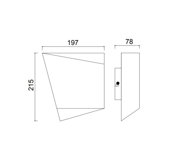 ASIMETRIC настенный светильник 1L x GX53 6222 (Negro-Black) Mantra - фото 5
