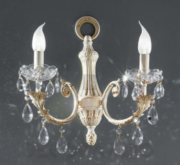 Литый настенный светильник хрусталь Schoeler слоновая кость 910/2А NERVILAMP