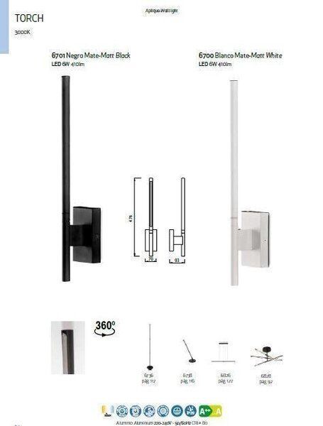 Осветительный прибор аппликация шлифованная черная 6W 3000K - фото 4