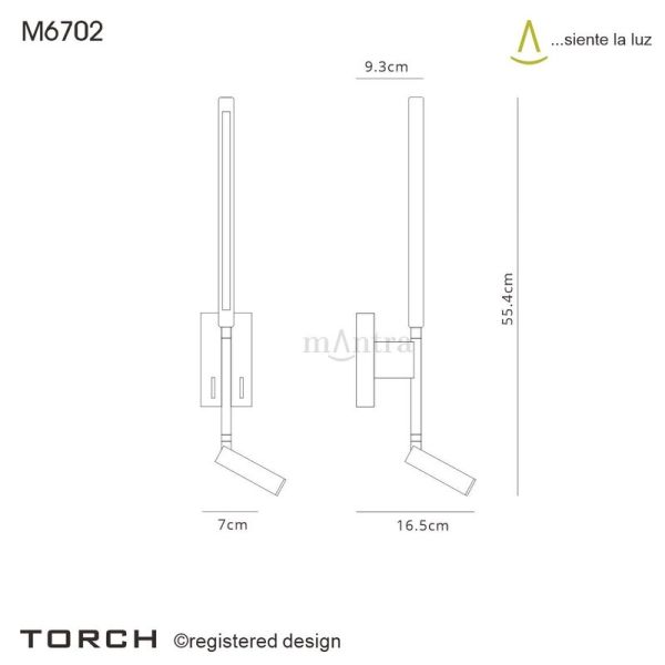 Светильник настенный TORCH белый LED с ридером 3W, 6W - фото 5