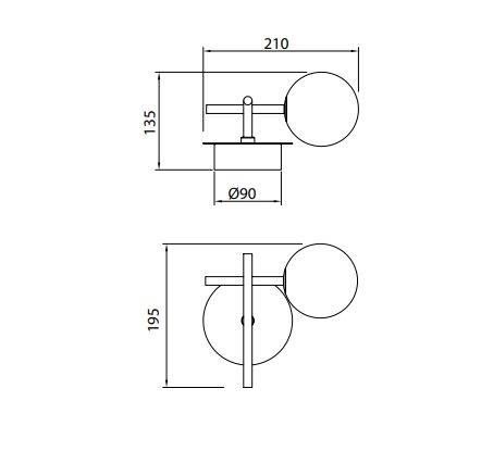 CELLAR настенный светильник 1L LED 5W 7636 (Negro-Black) Mantra - фото 5