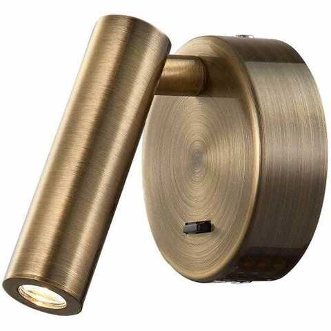 PREA настенный светильник светодиодный для чтения 3W 3000K 6077 (Cuero-Antique brass) Mantra - фото 4