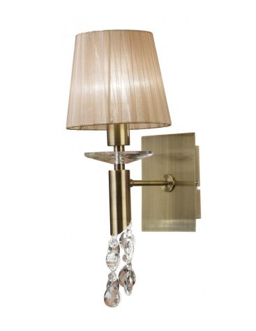 TIFFANY AB большая настенная лампа, 1L 3884 (Cuero/Coñac-Antique brass/Soft bronze) Mantra