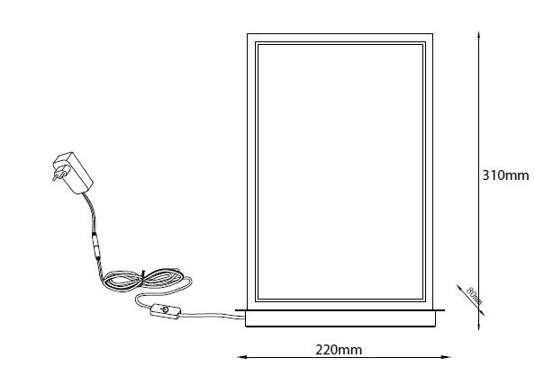 MAR22801TL-BK LED Настольный светильник 220x80x310mm Черный - фото 2