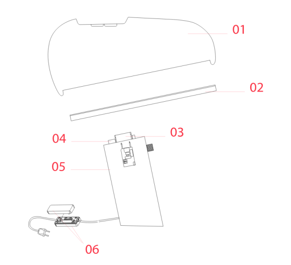 SNOOPY TOUCH настольная лампа EU черная (основа белая, черный отражатель) FLOS