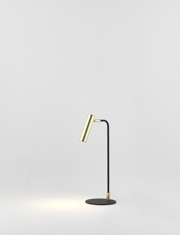 MARU настільна лампа. 3W 3000K.МАТОВИЙ ЧОРНИЙ/АБАЖУР МАТ ЛАТУНЬ AROMAS - фото 3