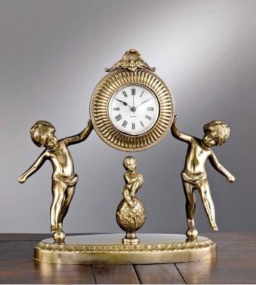 Литые часы с ангелами бронза NERVILAMP