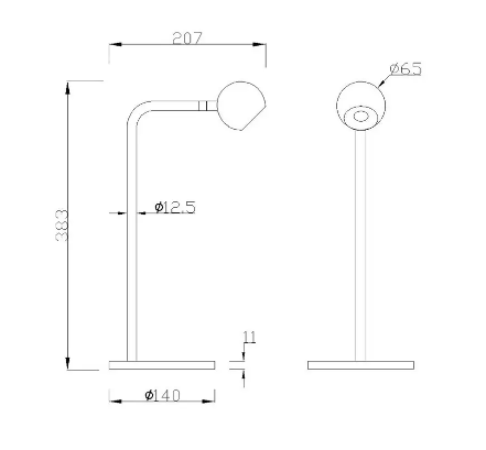EYES настільна лампа маленька чорна 6W 3000K - фото 3
