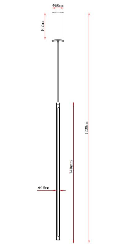 MAR2024027P-S LED Підвісний світильник 740mm Чорний - фото 2
