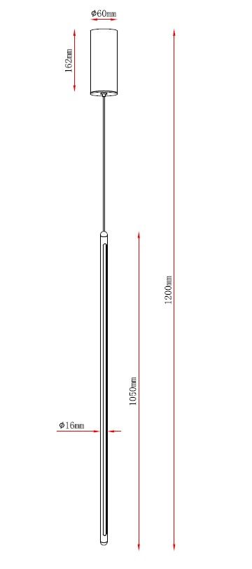 MAR2024027P-S LED Подвесной светильник 1050mm Черный - фото 2