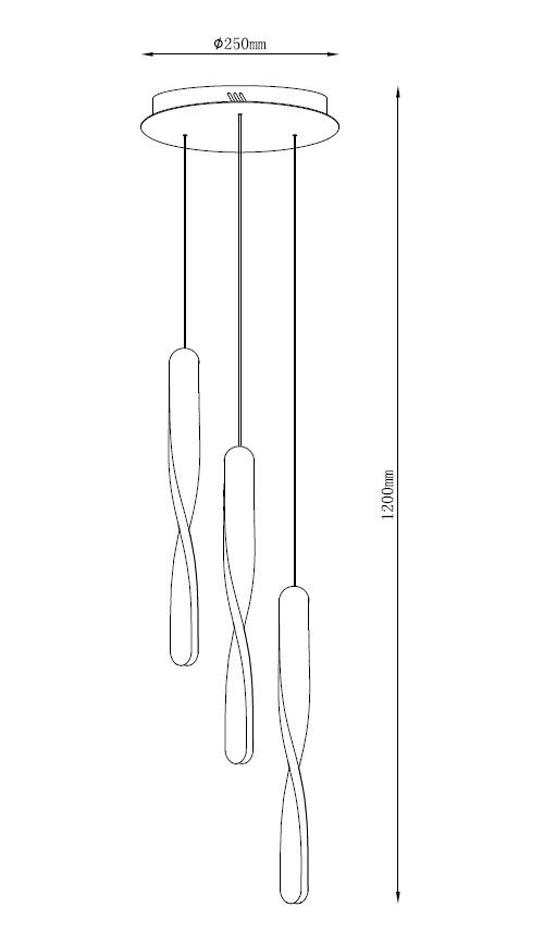 MAR2024058P-3Y LED Подвесной светильник Φ250x1200mm Титан-серый - фото 2