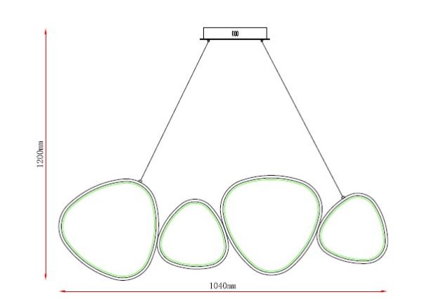 MAR2023519P4-TG LED Подвесной светильник 1040x330x1200mm Титан-серый - фото 2
