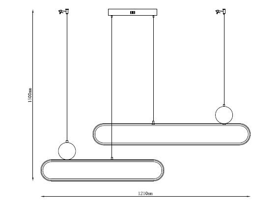 MAR2023564 LED Подвесной светильник 1210x70x1200mm Черный-Белый - фото 2