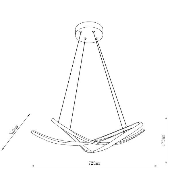 MAR19602P-BK LED Підвісний світильник 725x325x1200mm Чорний - фото 2