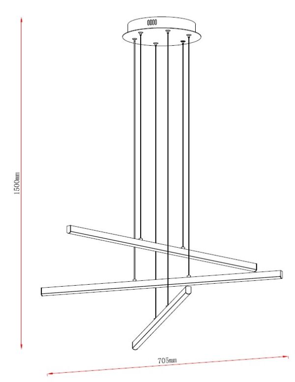 MAR2023522P3-BK LED Подвесной светильник 705x1500mm Черный - фото 2