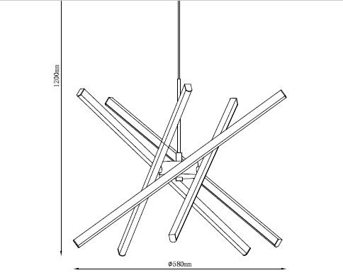 MAR2023521P5-BK LED Підвісний світильник Φ580x1200mm Чорний - фото 2