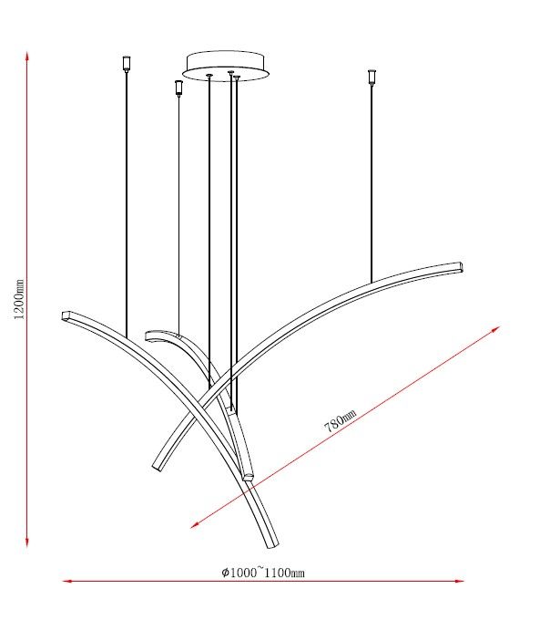 MAR2024029P LED Подвесной светильник 1000x1200mm Черный - фото 2