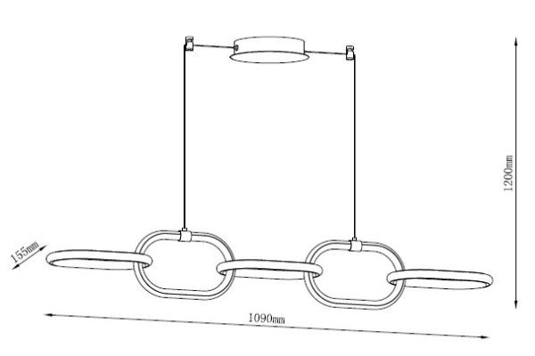 MAR2023509P5 LED Подвесной светильник 1090x155x1200mm Черный - фото 2