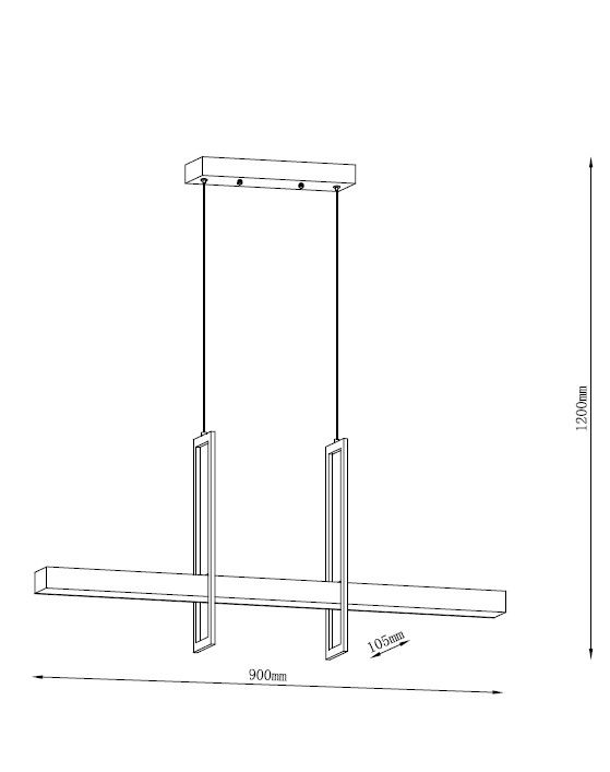 MAR2023561PL LED Підвісний світильник 900x70x1200mm Чорний - фото 2