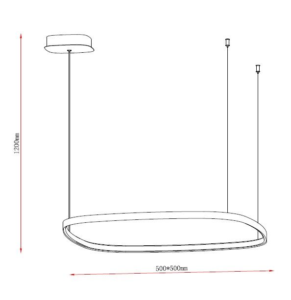 MAR2024084PS LED Подвесной светильник 500x500x1200mm Золотой - фото 2