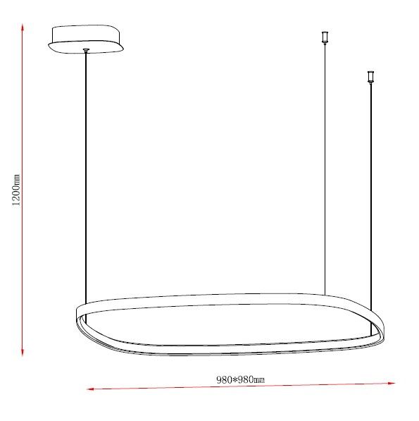 MAR2024084PL LED Підвісний світильник 980x980x1200mm Золотий - фото 2