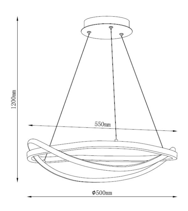 MAR2023903P-500WH LED Подвесной светильник Φ500x1200mm Белый - фото 2