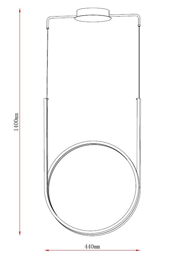 MAR2024162BK LED Подвесной светильник Φ440X1400mm Черный - фото 2