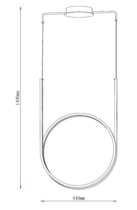 MAR2024162WH LED Підвісний світильник Φ440X1400mm Білий - фото 2