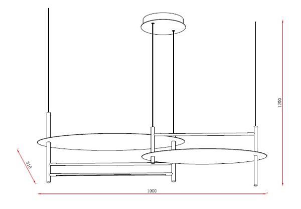 MAR2024166P2-WH LED Підвісний світильник 1000x310x1200mm Білий - фото 2