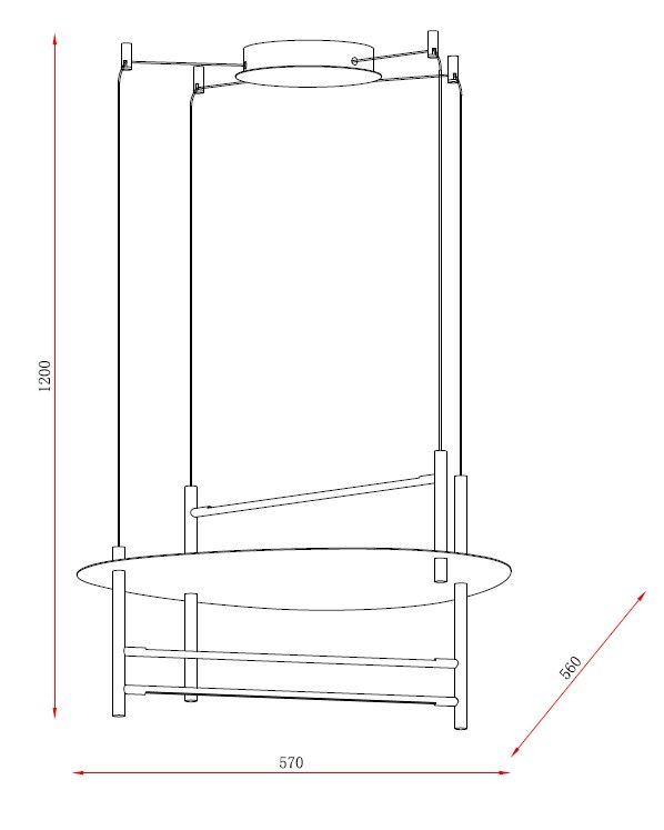 MAR2024166P-WH LED Подвесной светильник 570x560x1200mm Белый - фото 2