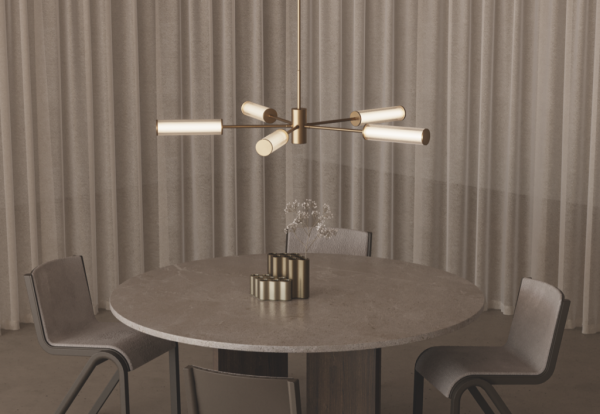 ISON подвесная лампа. 5x6W 2700K Состаренное золото металл/абажур стекло в полоску AROMAS