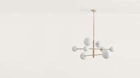 ATOM підвісна лампа. 8xG9 5W 2700K. МАТОВИЙ ЛАТУННИЙ/СКЛЯНИЙ АБАЖУР AROMAS