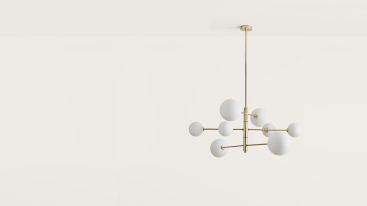 ATOM підвісна лампа. 8xG9 5W 2700K. МАТОВИЙ ЛАТУННИЙ/СКЛЯНИЙ АБАЖУР AROMAS