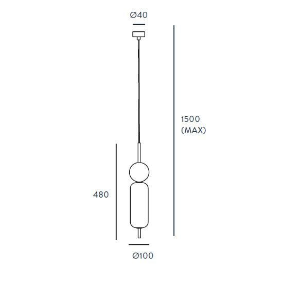 ANET підвісна лампа. 1xG9 5W 3000K метал під зістарене золото/зелений мармур/опаловий AROMAS - фото 3