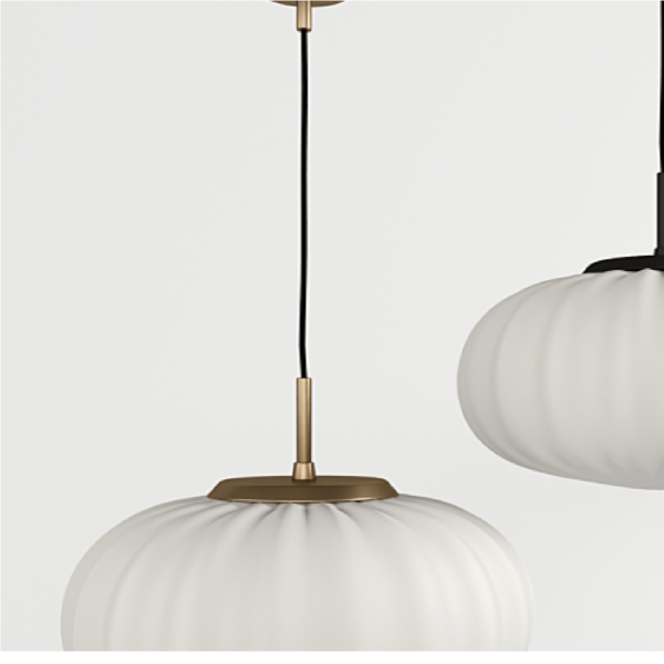 HUP підвісна лампа. МАТ ЛАТУНЬ/ОПАЛОВИЙ АБАЖУР AROMAS - фото 3