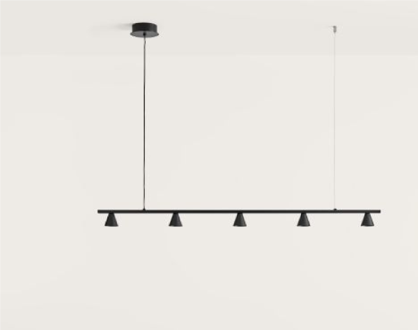 LYB підвісна лампа. ЧІП5x5W 3000K. МАТОВИЙ ЧОРНИЙ AROMAS
