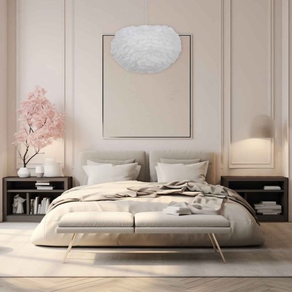 Люстра E27*1 D600 мм Залізо, пір'я Білий Astro - фото 3