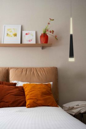 Люстра LED8W 50*500 мм Залізо, скло Чорний Astro