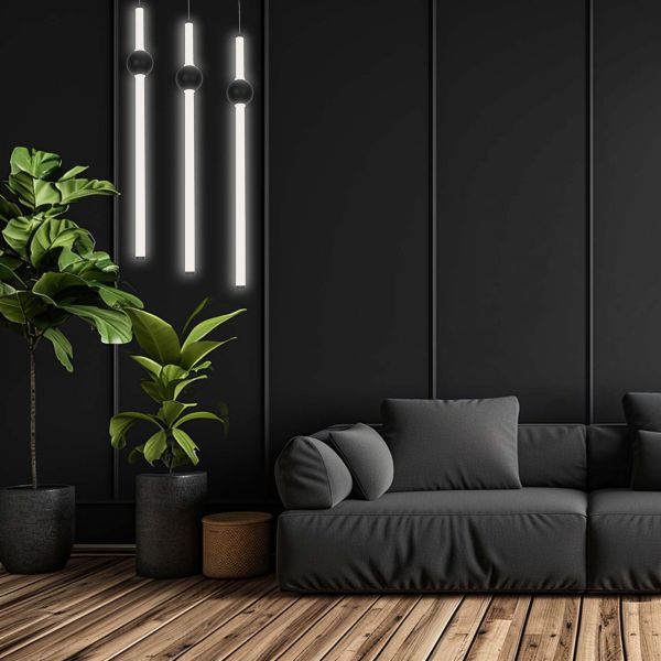 Люстра LED 18W 900 мм Залізо, скло Чорний Astro - фото 3