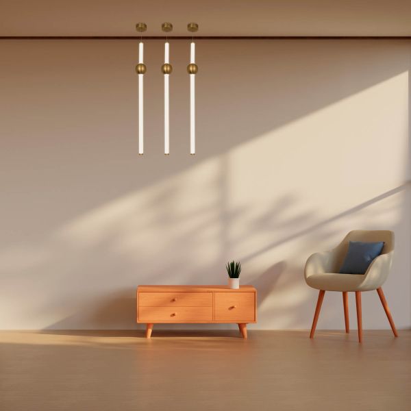 Люстра LED 18W 900 мм Залізо, скло Мідно-золотий Astro - фото 3