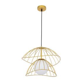 Люстра E27*1 400*320 мм Залізо, скло Матовий золотий Astro