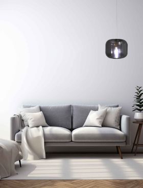 Люстра E27*1 130*150 мм Железо, стекло Медно-золотой, серый Astro