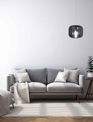 Люстра E27*1 130*150 мм Залізо, скло Мідно-золотий, сірий Astro