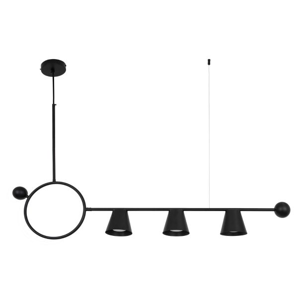 Люстра GU10*3 1250*350 мм Залізо, скло Чорний Astro