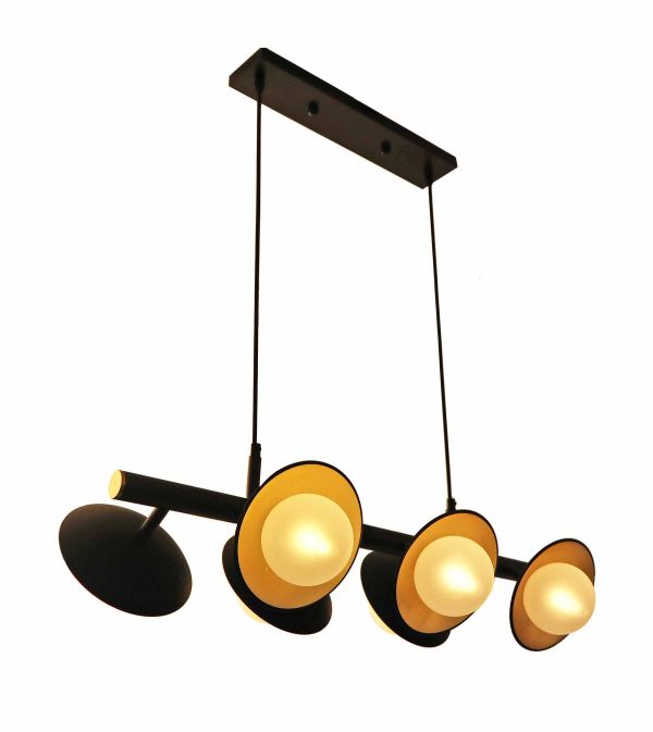 Люстра G9*6 (7W) 700*200 мм Залізо, скло Чорний, золотий Astro - фото 3