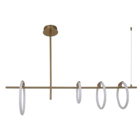 Люстра LED*52W 1200*300 мм Залізо, акрил Золотий Astro