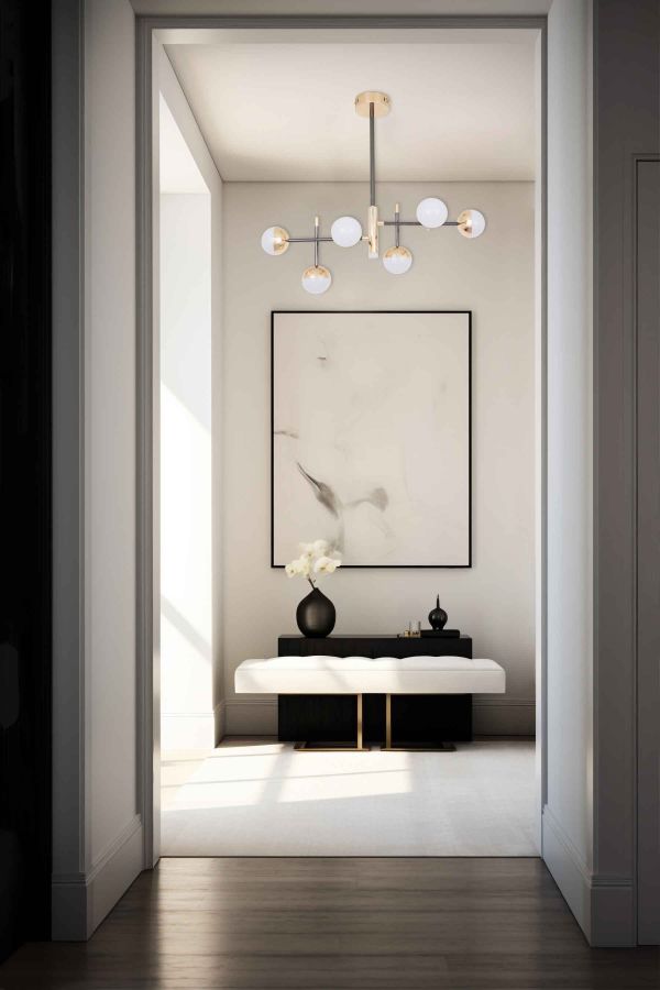 Люстра LED 800*320 мм Залізо, акрил Золотий, чорний Astro - фото 3