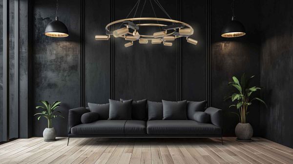 Люстра GU5.3*12 1000*1200 мм Залізо, алюміній Мідно-золотий Astro