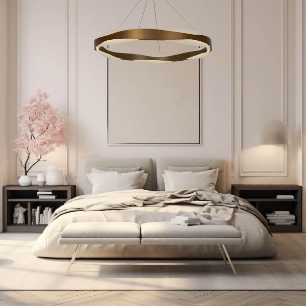 Люстра LED58W 960*130 мм Нержавіюча сталь, акрил Золотий Astro - фото 4