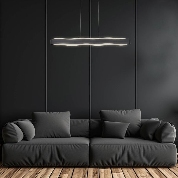 Люстра LED42W 900*90 мм Нержавіюча сталь, акрил Чорний Astro - фото 3